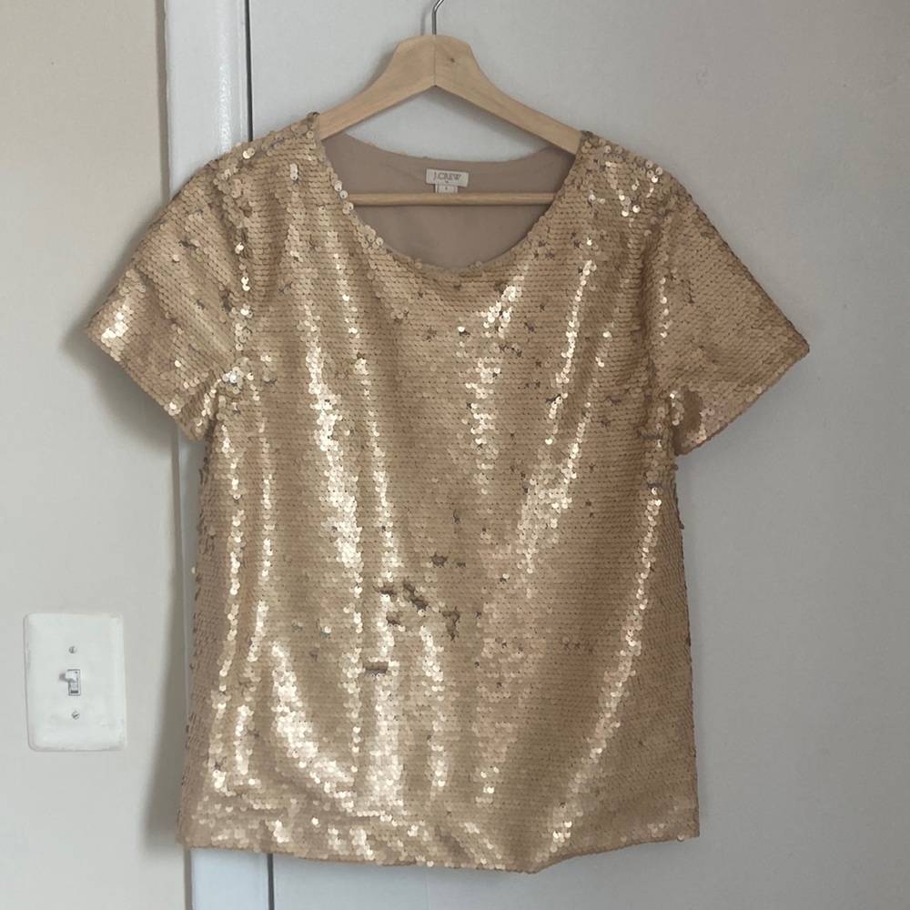 Sz S J crew gold sequin top